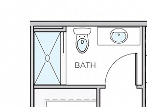 Two Bed Two Bath 1069 Floor Plan Two Bed Two Bath 1069 Floor Plan Ardmore apartments at The Square, Ardmore, PA, 19003